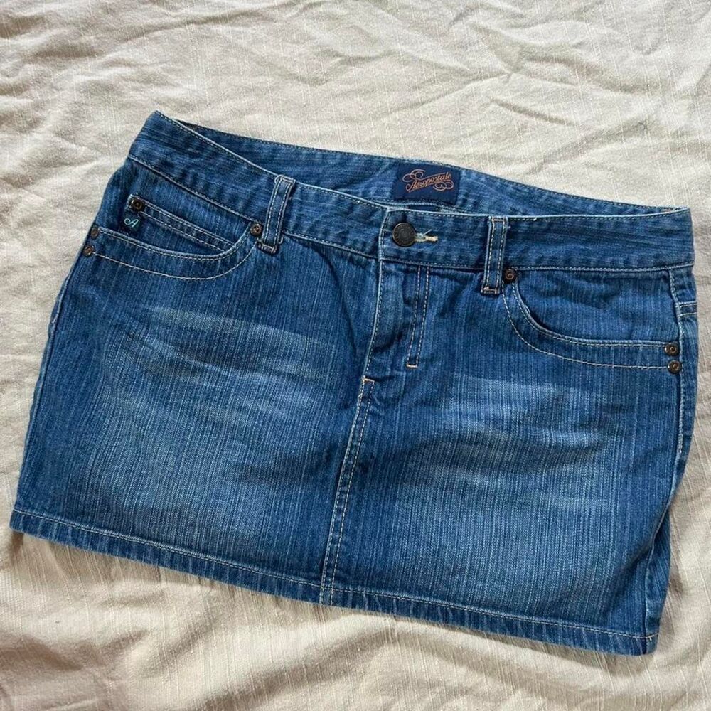 Y2K Aeropostale Denim Mini Skirt Indie Sleaze Low Rise Size 5/6